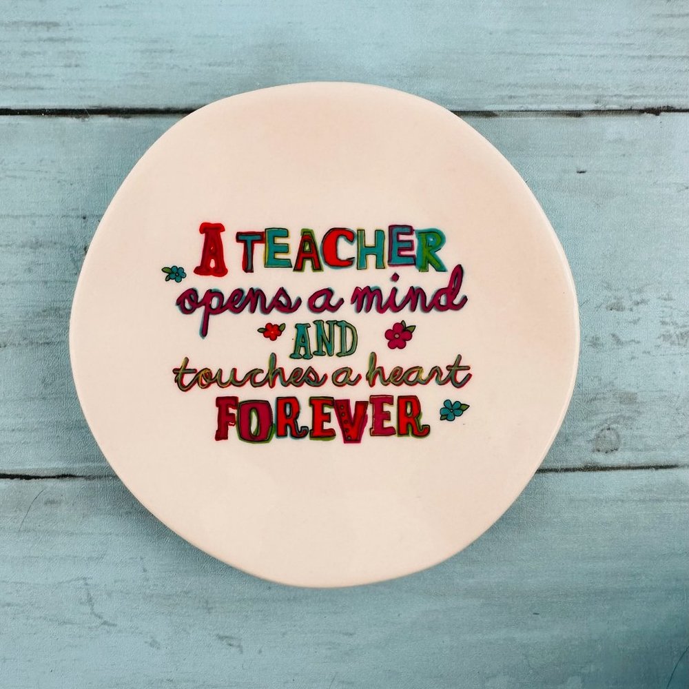 Natural Life Teacher Gift Plate Ring Holder Trinket Dish